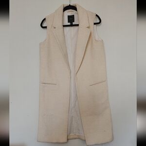 Forever 21 Cream Sleeveless Pea Coat